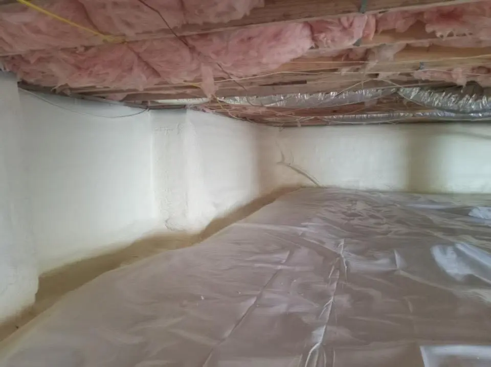 Crawl space encapsulation with closed-cell spray foam for Metal Roof Coating in San Rafael